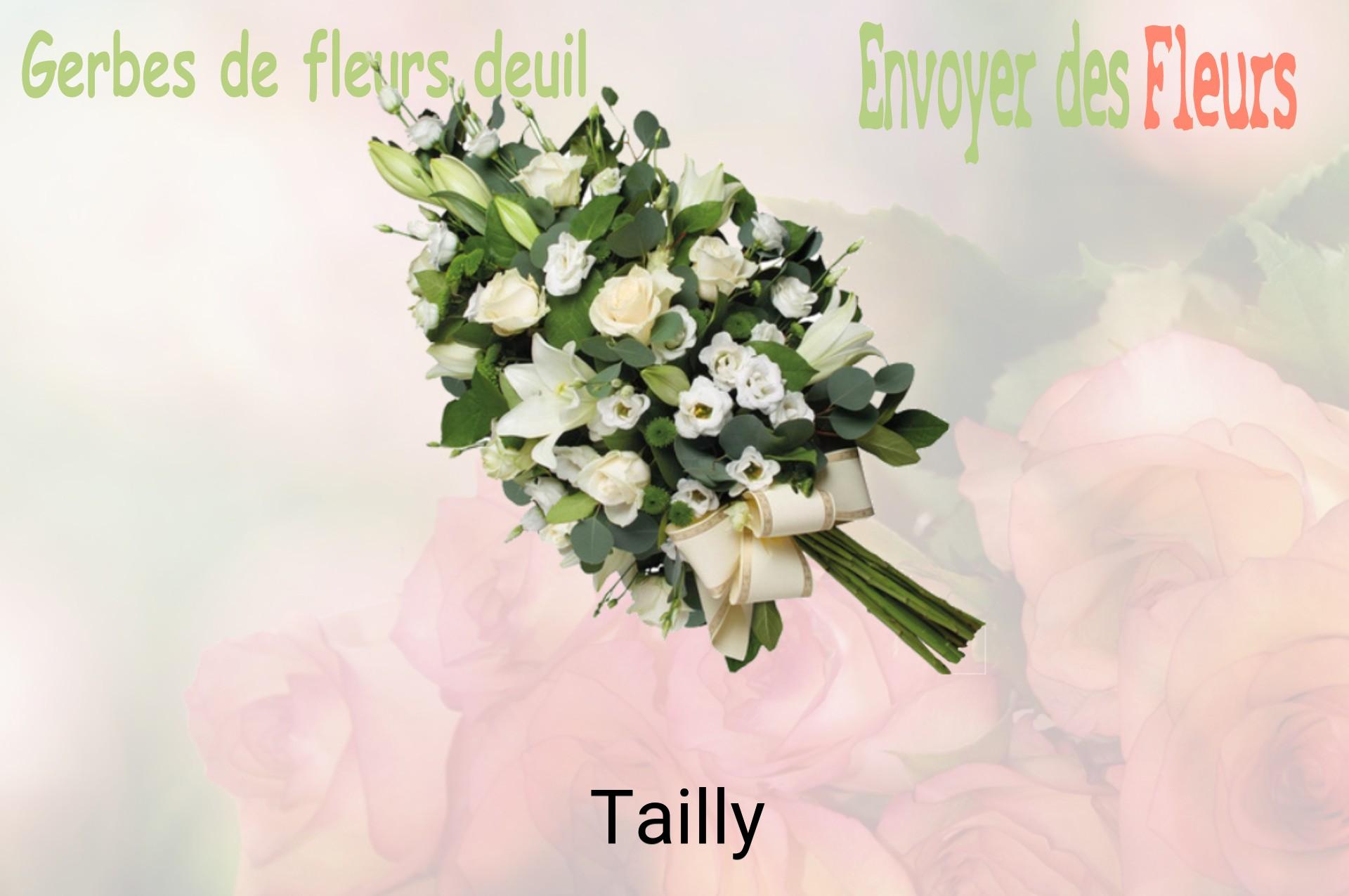 Gerbe de fleurs de deuil livrée à Tailly